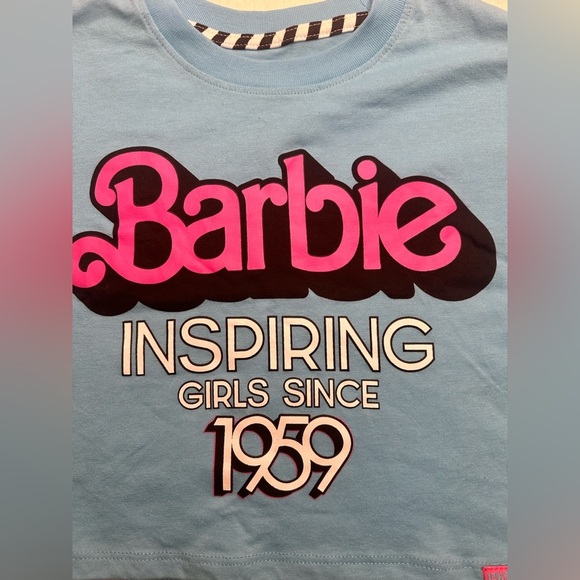 Barbie Inspiring Girls Since 1959 Girls XL- Cropped Too Tee Turquoise - Picture 7 of 8